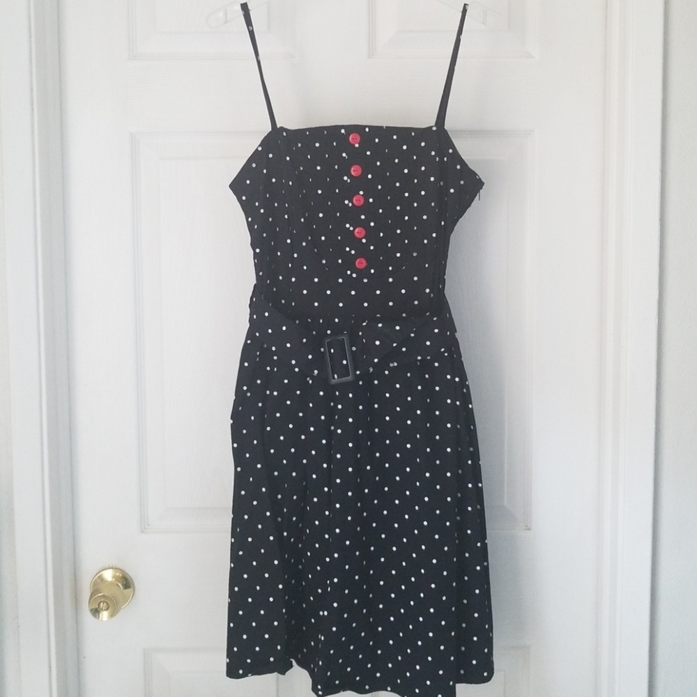 Pin Up Polka Dot Dress with Belt